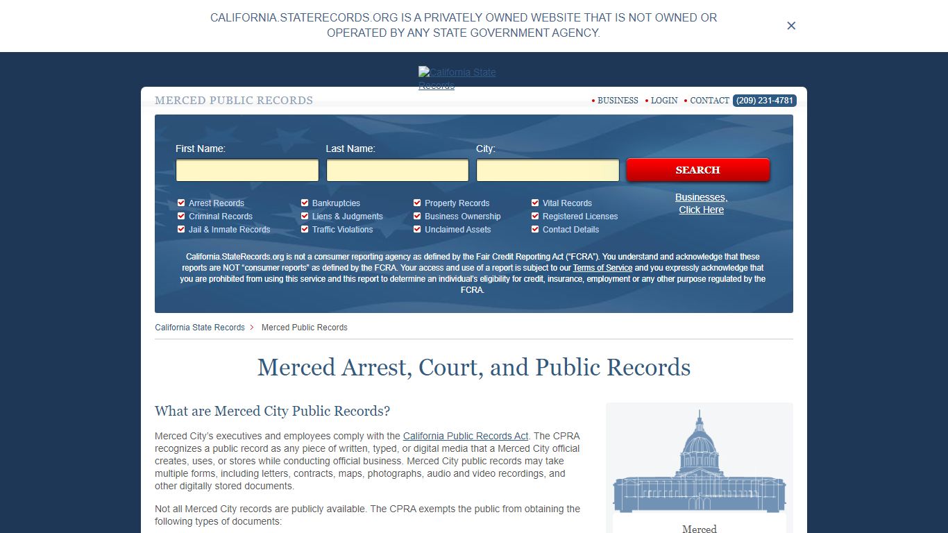 Merced Arrest and Public Records | California.StateRecords.org